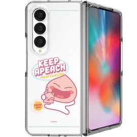 [S2B] Kakao Friends Just Apeach Z Fold 4 Transparent Slim Case-Transparent Case, Hard Case, Wireless Charging-Made in Korea